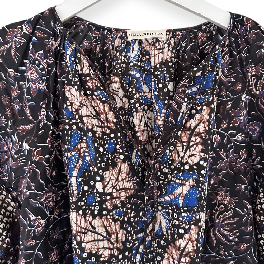 Ulla Johnson • Arusi Printed Cotton and Silk-Blend Blouse Batik Top - Picture 7 of 11
